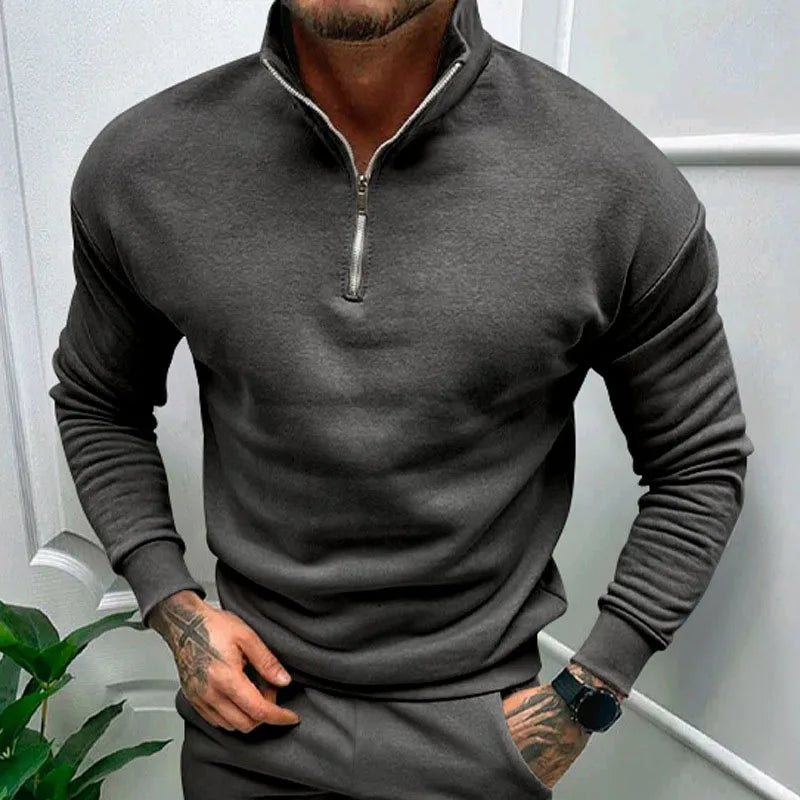 Mathieu Lambert® | Half-Zip Sweater - Dunkelgrau