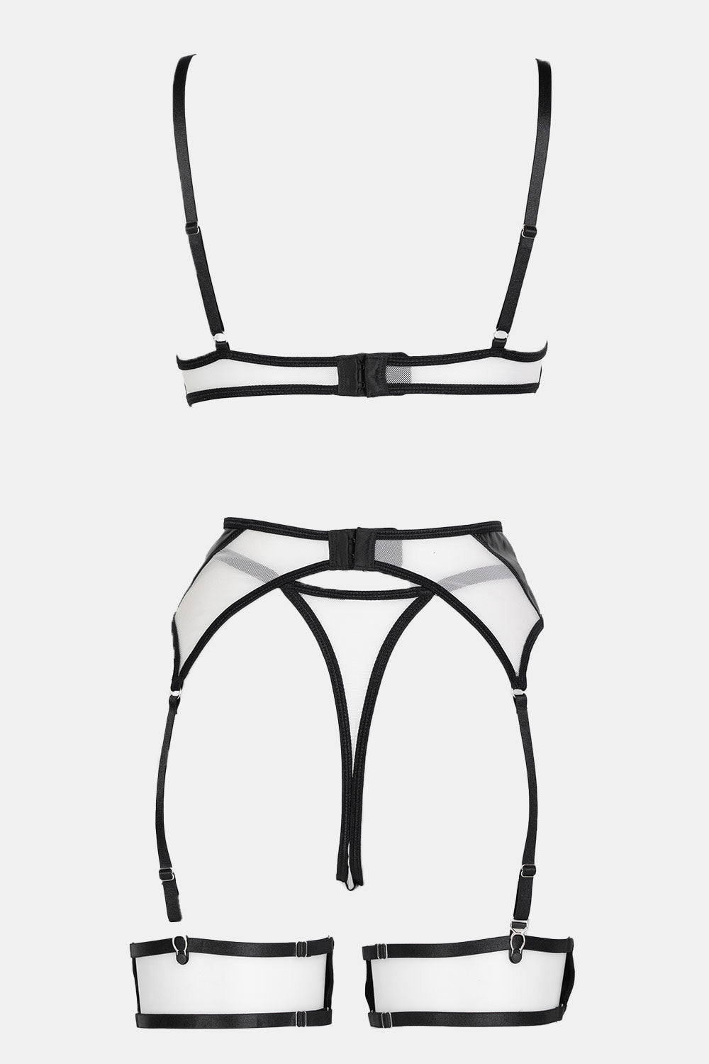 CHARLOTTE – Verführerisches Lederoptik-Lingerie-Set mit Bügel & Strapsen